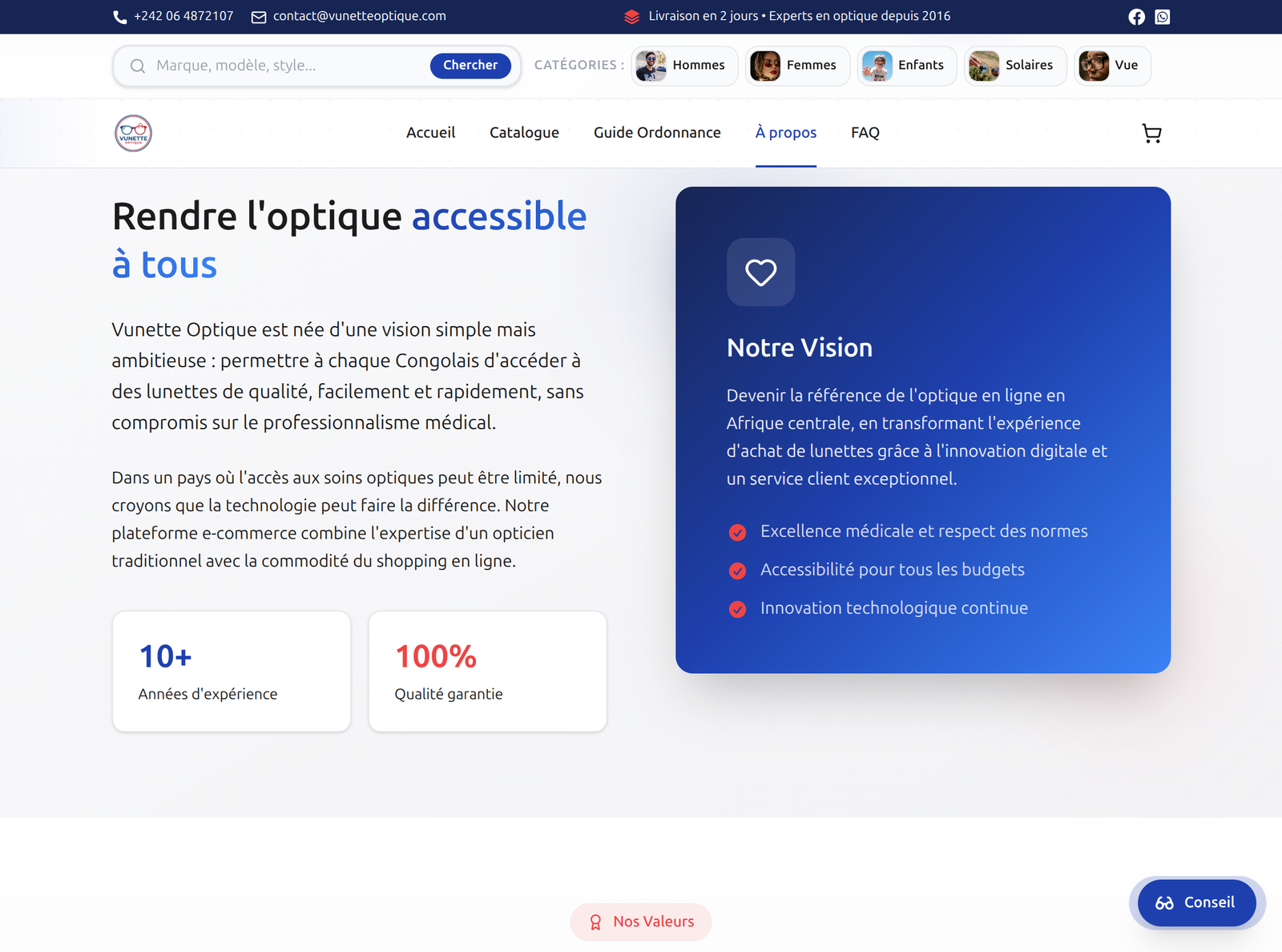 Screenshot 3 de Vunette Optique - E-Commerce de Lunetterie